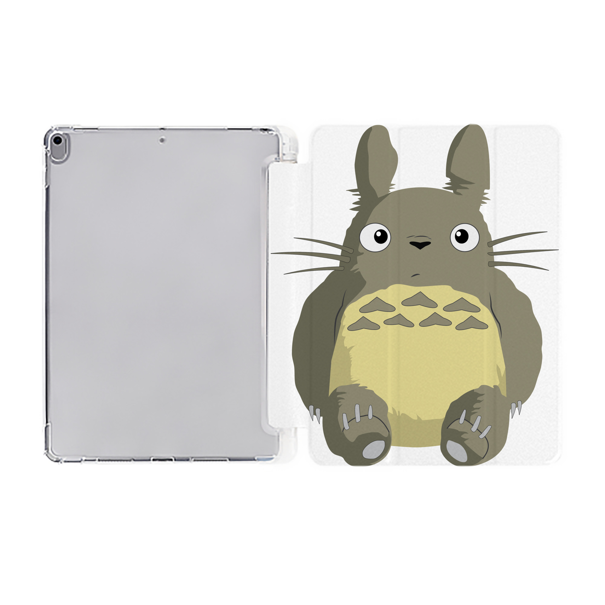 （画像用） となりのトトロ 草壁メイ 草壁サツキ My Neighbor Totoro Satsuki Kusakabe Mei Kusakabe IPad ケース ペン収納付き 三つ折りスタンド PUレザー×シリコン 対応機種9.5/10.5/10.9インチ
